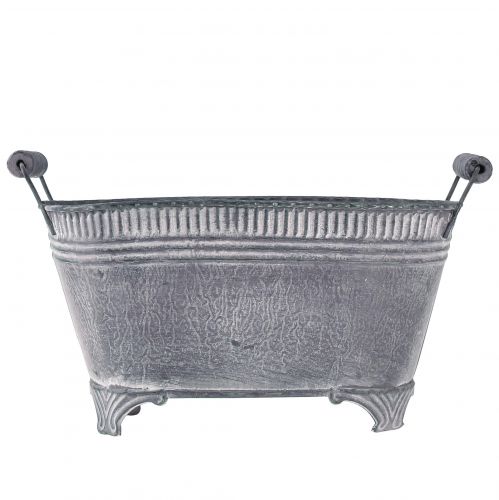 Floristik24 Plantenpot Ovale Bloempot Metalen Voet Paars Wit L28cm