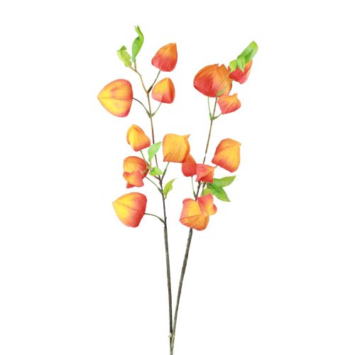 Artikel Kunstbloem oranje lantaarnbloem Physalis decoratieve zijden bloemen 93cm 2st