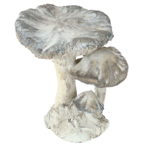 Floristik24 Paddenstoeldecoratie gegoten steen grijs wit gewassen 21,5×18×22cm