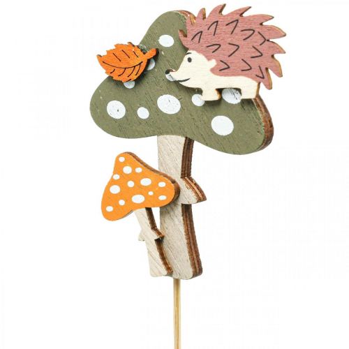 Artikel Bloemstokje Vliegenzwam Decoratie Egel Herfstdecoratie 8cm 12 Stuks
