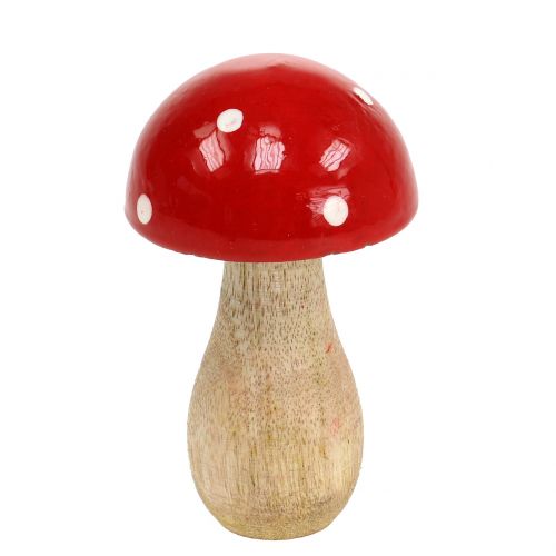 Floristik24 Paddenstoel gemaakt van hout rood 11,5cm