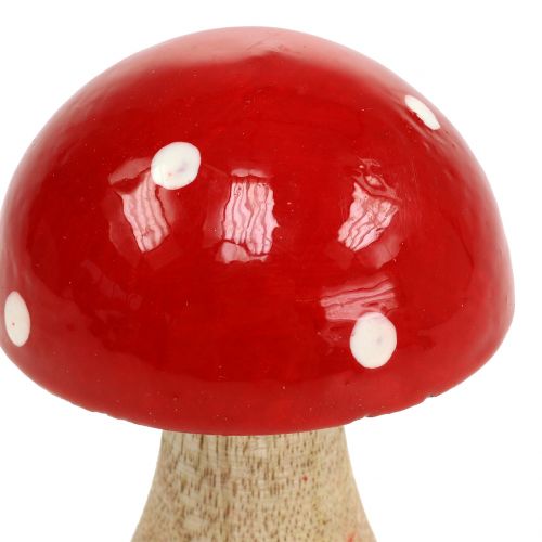 Floristik24 Paddenstoel gemaakt van hout rood 11,5cm