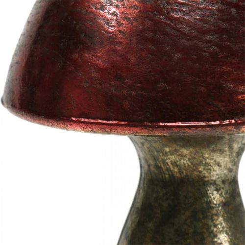 Artikel Decoratieve Paddestoel Rood Groot Glas Herfstdecoratie Ø14cm H23cm