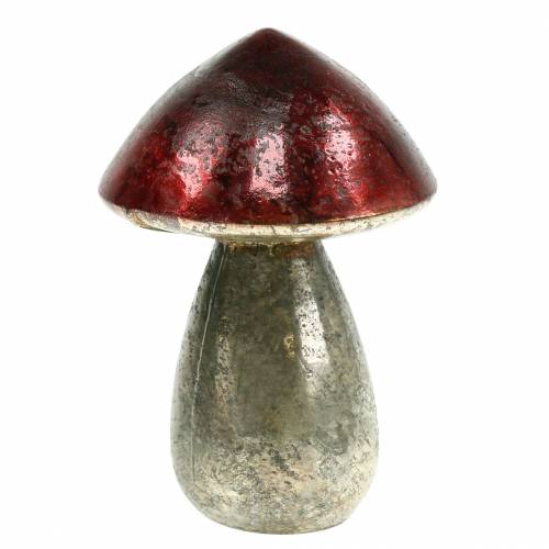 Floristik24 Decoratief paddenstoel donkerrood glas H13cm