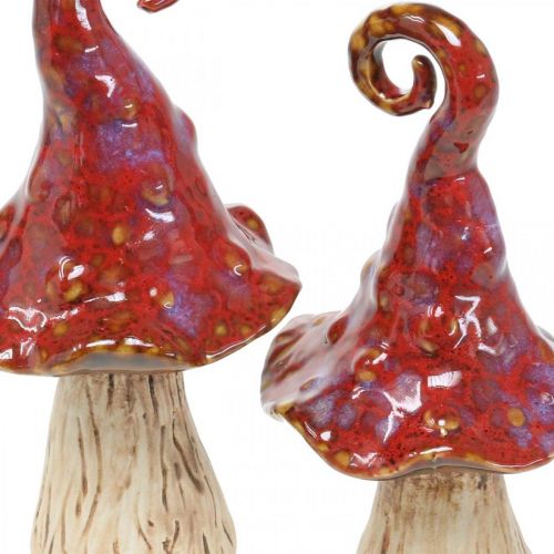 Floristik24 Keramische paddestoelen magisch bos rode decoratieve paddestoel keramische decoratie H16cm 2st