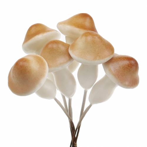 Paddestoelen op draad natuur 2cm 48st