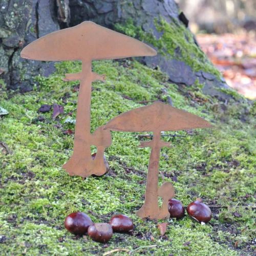 Artikel Rust deco paddestoel tuinpaal metalen herfstdecoratie 44cm