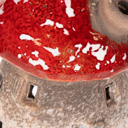 Decoratieve beeldjes van een vliegenzwam met schoorsteen (10 cm, 2 stuks) in de vorm van een vuurtoren. | Floristik24.nl