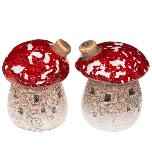 Decoratie voor een huis met miniatuur vliegenzwammen (6 cm, 2 stuks) | Floristik24.nl