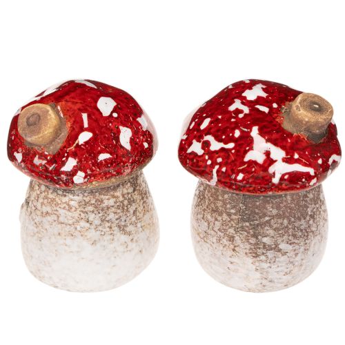 Decoratie voor een huis met miniatuur vliegenzwammen (6 cm, 2 stuks) | Floristik24.nl