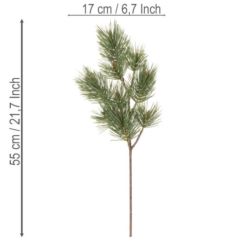 Kunstmatige dennentak als decoratieve sparrentak, 55 cm, 3 stuks | Floristik24.nl