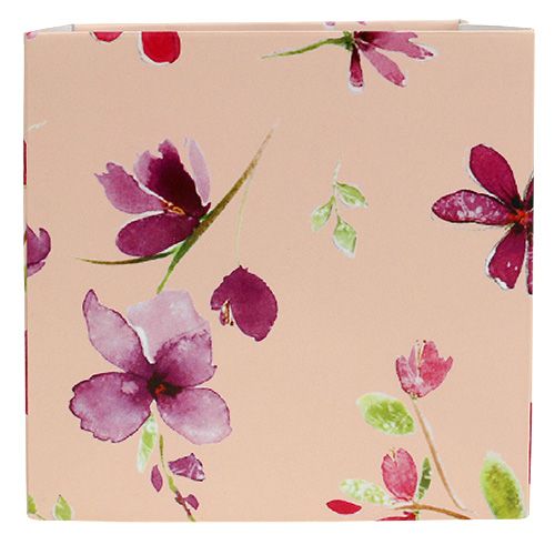 Floristik24 Papieren zak 12cm x 12cm roze met patroon 8st