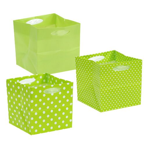 Floristik24 Plastic zak 12cm x 12cm x 12cm groen soort. 12st