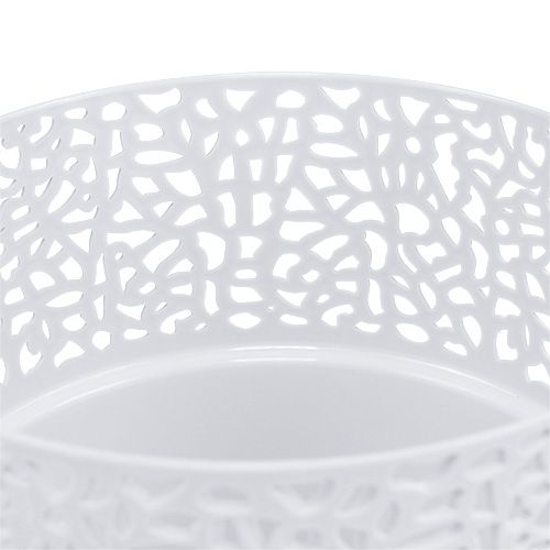 Floristik24 Kunststof plantenbak wit Ø14,5cm H15,5cm 1 stuk