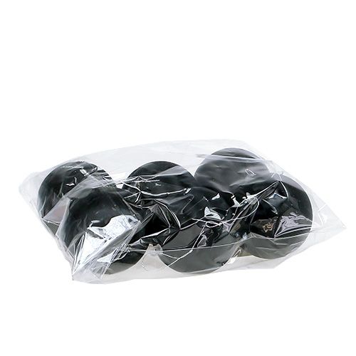Floristik24 Plastic bal zwart Ø6cm 6st
