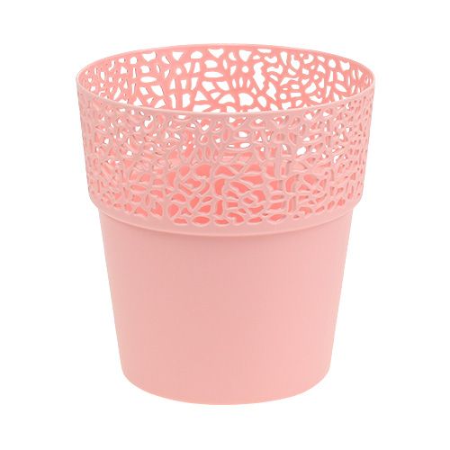 Floristik24 Kunststof plantenbak roze Ø14,5cm H15,5cm 1 stuk