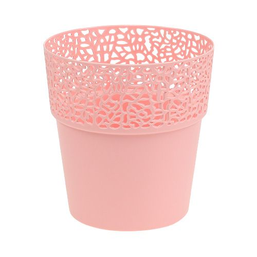 Floristik24 Kunststof plantenbak roze Ø14.5cm H15.5cm 1p