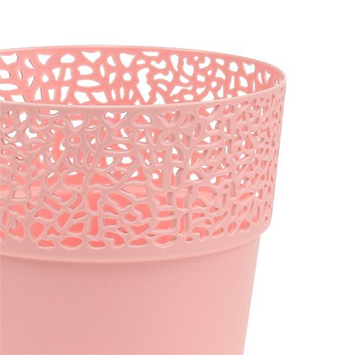 Floristik24 Kunststof plantenbak roze Ø14.5cm H15.5cm 1p