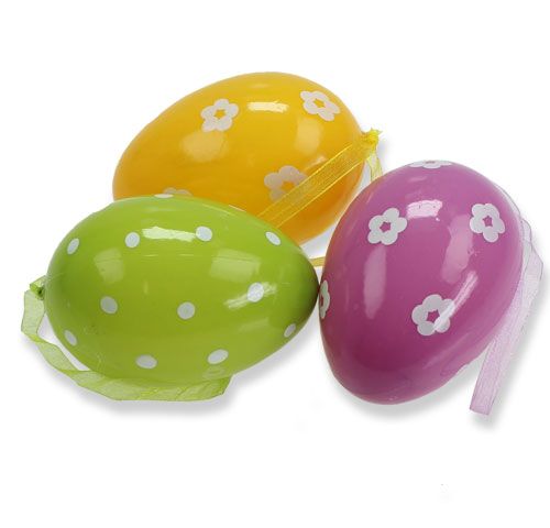 Floristik24 Plastic decoratieve paaseieren om op te hangen 9cm 12st