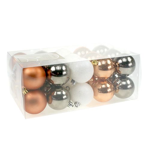 Floristik24 Kunststof ballenmix in bruin, koper Ø6cm 30st