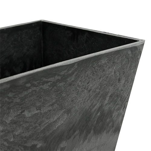 Floristik24 Vierkante plastic schaal antraciet 20,5 cm x 13,5 cm H10,5 cm