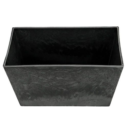 Floristik24 Vierkante plastic schaal antraciet 20,5 cm x 13,5 cm H10,5 cm