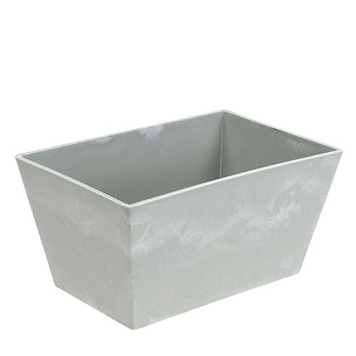 Floristik24 Vierkante plastic kom grijs 20.5cm x 13.5cm H10.5cm