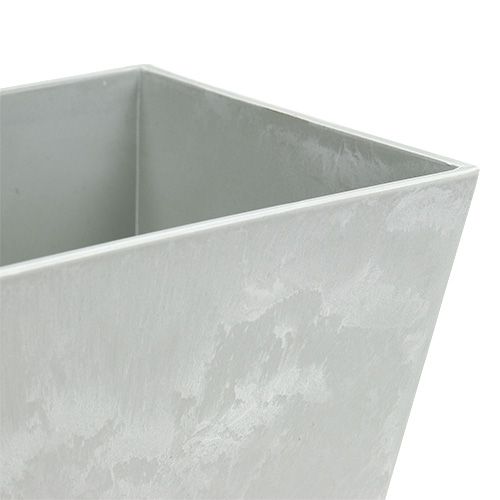 Floristik24 Vierkante plastic kom grijs 20.5cm x 13.5cm H10.5cm