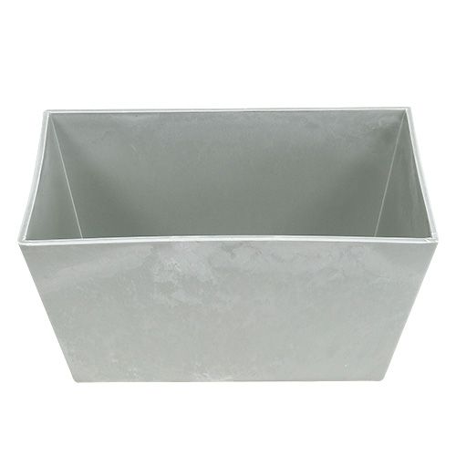 Floristik24 Vierkante plastic kom grijs 20.5cm x 13.5cm H10.5cm