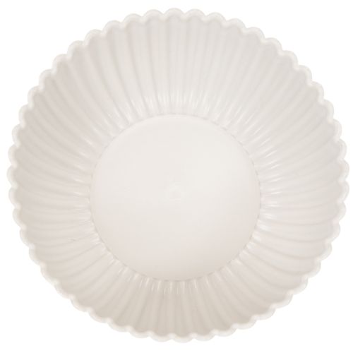 Ronde, geribbelde schaal in wit voor veelzijdige decoratie, 15 cm, 2 stuks | Floristik24.nl