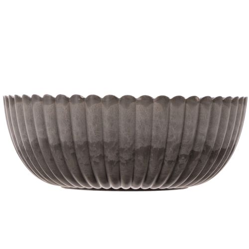 Ronde, gegroefde schaal, decoratieve vaas voor bloemstukken, 20 cm, 2 stuks | Floristik24.nl
