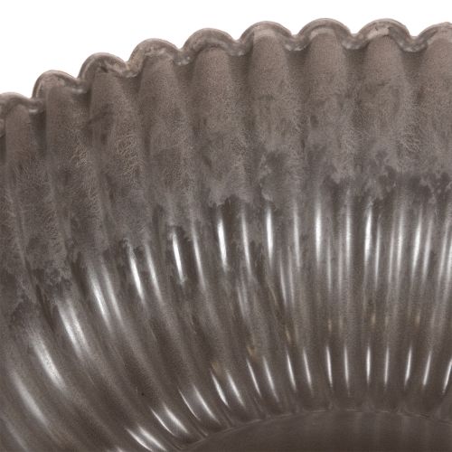 Ronde, gegroefde schaal, decoratieve vaas voor bloemstukken, 20 cm, 2 stuks | Floristik24.nl