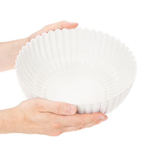 Decoratieve schaal, geribbeld, groot formaat 25 cm | Floristik24.nl