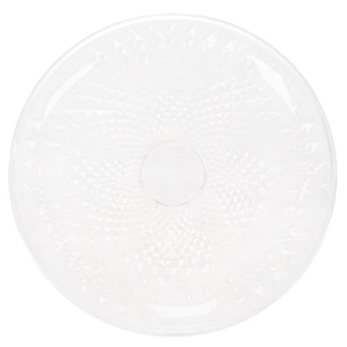 Decoratieve transparante ronde schaal op voet, 32 cm