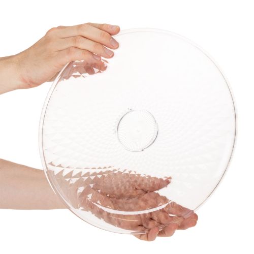 Decoratieve transparante ronde schaal op voet, 32 cm | Floristik24.nl