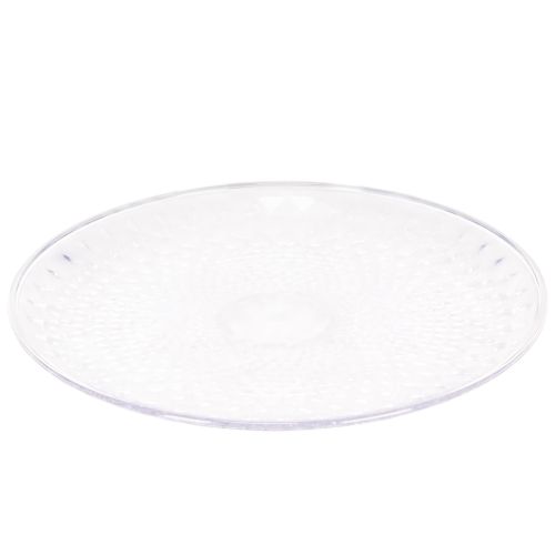 Decoratieve transparante ronde schaal op voet, 32 cm | Floristik24.nl