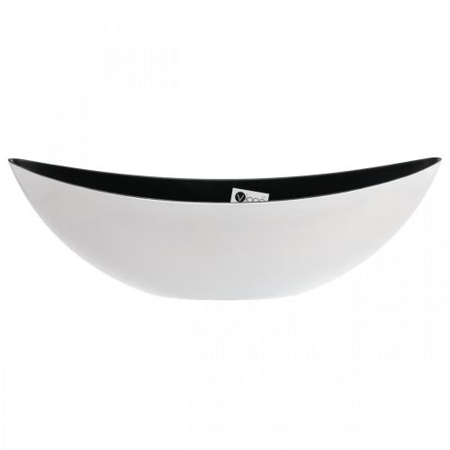 Floristik24 Sierschaal ovaal wit, zwart plantenschaal plantenschip 55cm