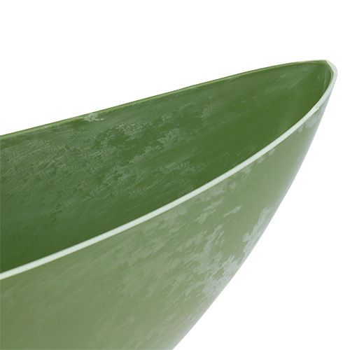 Floristik24 Kunststof boot groen ovaal 39cm x 12,5cm H13cm, 1st