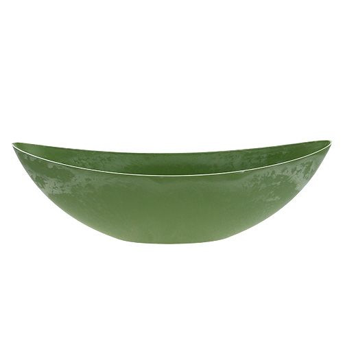 Floristik24 Kunststof boot groen ovaal 39cm x 12,5cm H13cm, 1st