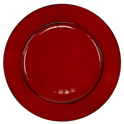 Kunststof bord Ø33cm rood-zwart