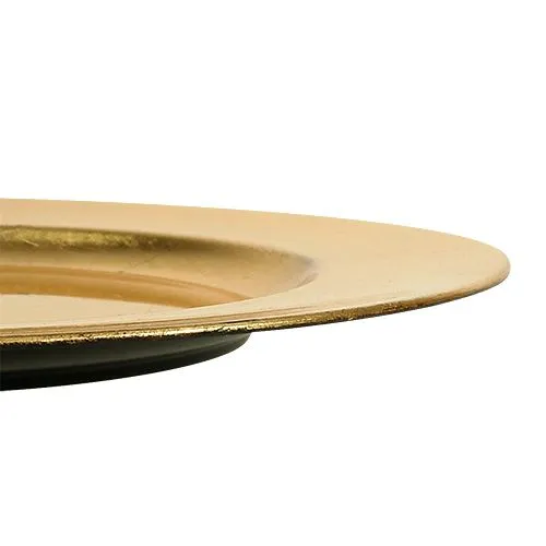 Kunststof bord Ø33cm goud met bladgoudeffect | Floristik24.nl