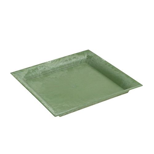 Floristik24 Kunststof bord groen vierkant 19,5 cm x 19,5 cm