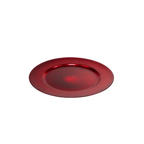 Floristik24 Kunststof bord rood Ø17cm 10 stuks