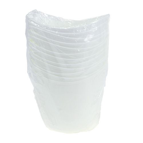 Floristik24 Plastic potten met handvatten 12st. 14cmx12cm wit