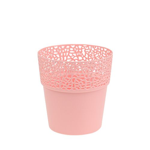 Kunststof pot roze Ø11,5cm H12,5cm 1 stuk