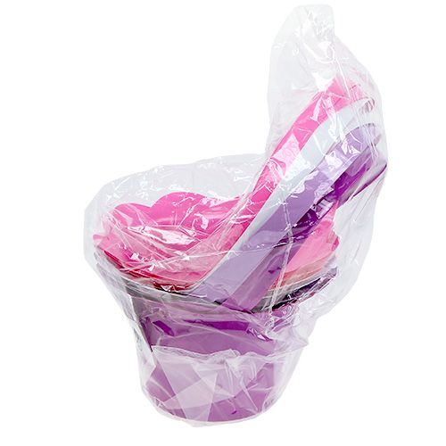 Floristik24 Plastic pot met handvat gekleurd Ø15cm H9,5cm 10st