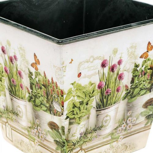 Artikel Kruidenpot, plantenbak met motief, plantenbak H13cm B13,5cm