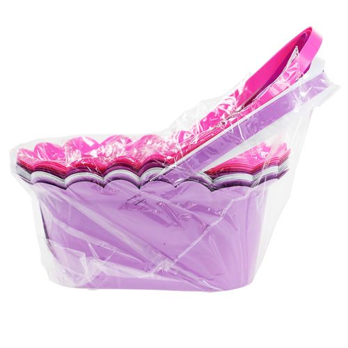 Floristik24 Kunststof pot ovaal met handvat veelkleurig 21,5cm x 11cm 10st