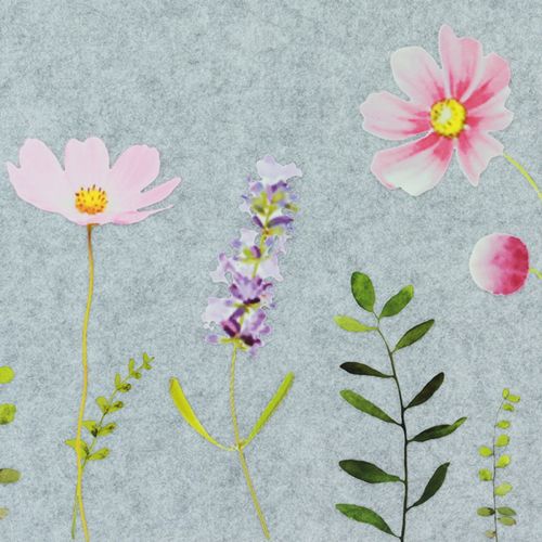 Artikel Placemat tafelonderlegger vilt bloemen 45x4,5x35cm 4st