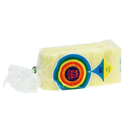 Floristik24 Geplooide manchetten lichtgeel 8,5cm 100st.